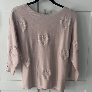 Pink Heart Patterned Women's Sweater